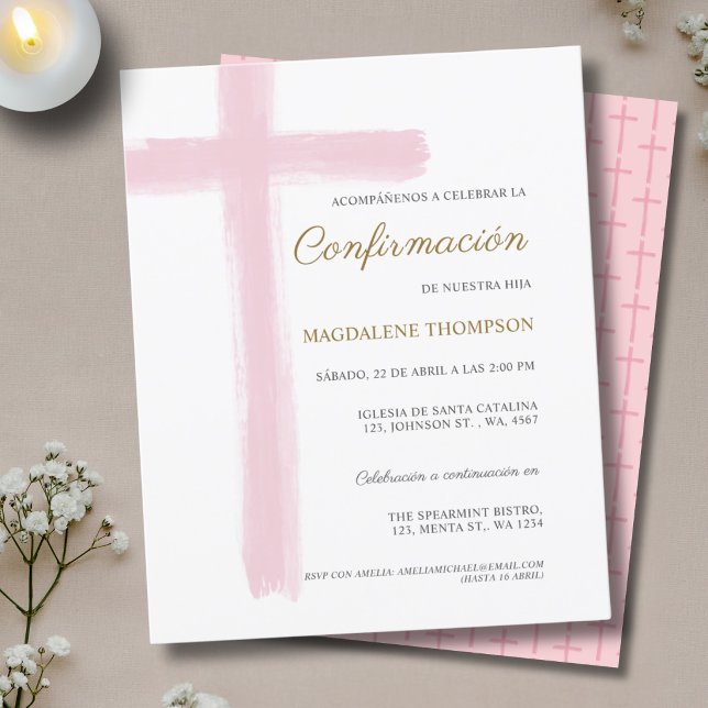 Confirmação de Menina Rosa Orçamento Confirmacion  (Criador carregado)
