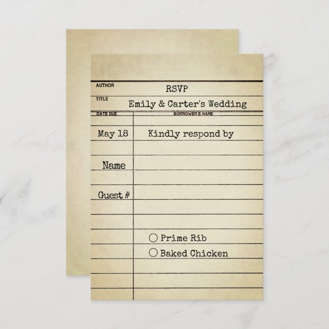 Confirmação de Presença de Casamento com Cartão An (Frente/Verso)