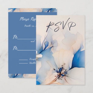 Confirmação de Presença para Casamento Floral Azul
