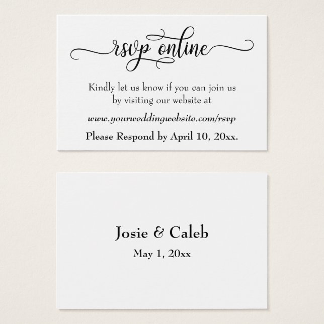 Confirmação de Presença para Casamento Online Inse (Frente & Verso)
