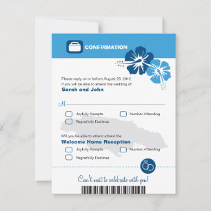 Confirmação de RSVP de Casamento na Jamaica Cartão