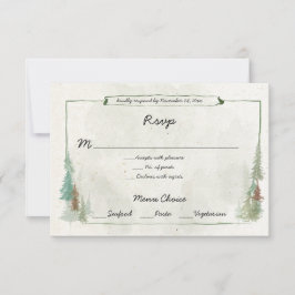 Confirmação de RSVP de Menu de Floresta de Pinheir