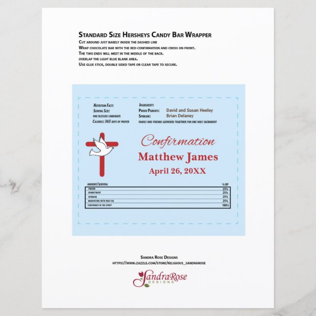 Confirmação Hershey Candy Wrapper Cruz Vermelha (Frente)