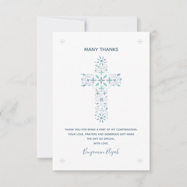 Confirmação Obrigado Nota Cartão Cristão (Frente)