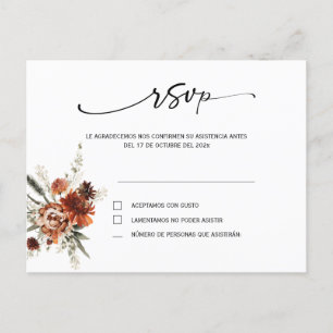 Confirme presença em cartão postal de casamento em