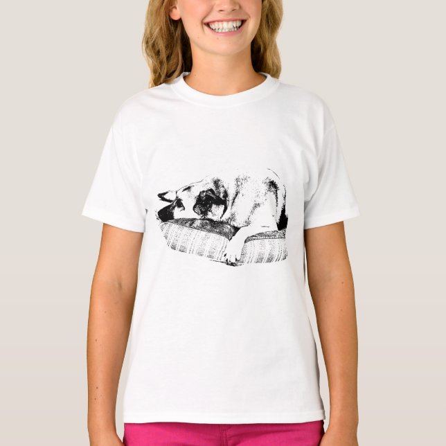 Confort Gráfico, Camiseta Cão Relaxado (Frente)