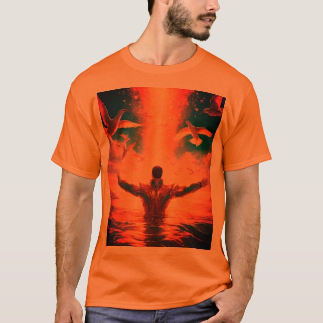 Conforto Clássico: Camiseta do Pescoço Masculino (Frente)