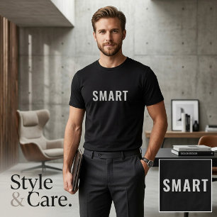 Conforto Escuro Clássico de Camisa de Texto Inteli