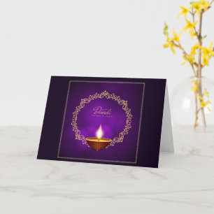Confronto com Feliz Diwali Purple Convite / Sauda