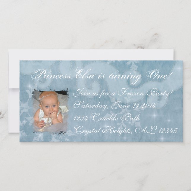 Congelada Princesa Elsa Convite (Frente)