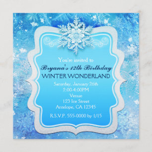 Congelado Ice Winter Wonderland Snowflake Convites