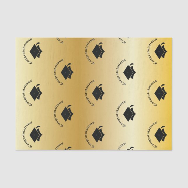 Congrats no lenço de papel do ouro da graduação (Frente )