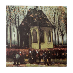 Congregação na Igreja, Nuenen por Vincent van Gogh
