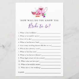 Conheça a noiva Chá de panela Game Tea Party Purpl