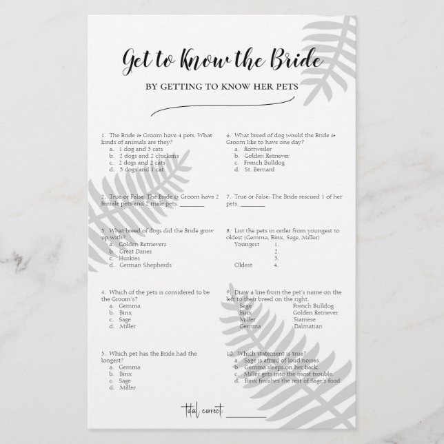 Conheça a noiva conhecendo seus animais (Frente)