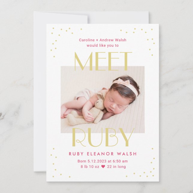 Conheça o anúncio de nascimento do bebê a cores ed (Frente)