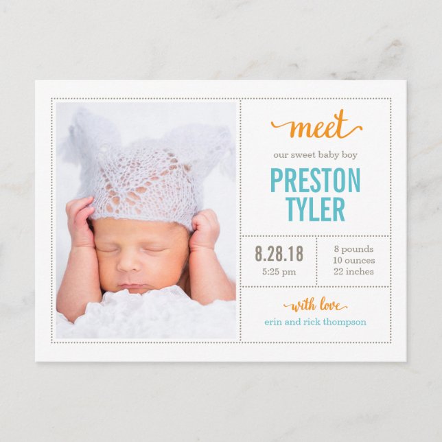 CONHEÇA-O Anúncio de Nascimento Moderno (Frente)