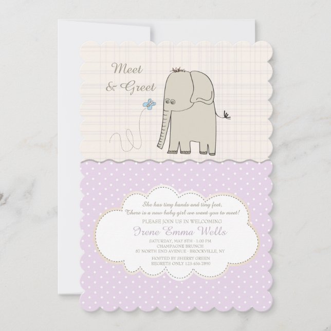 Conheça o convite da Baby Girl (Frente)