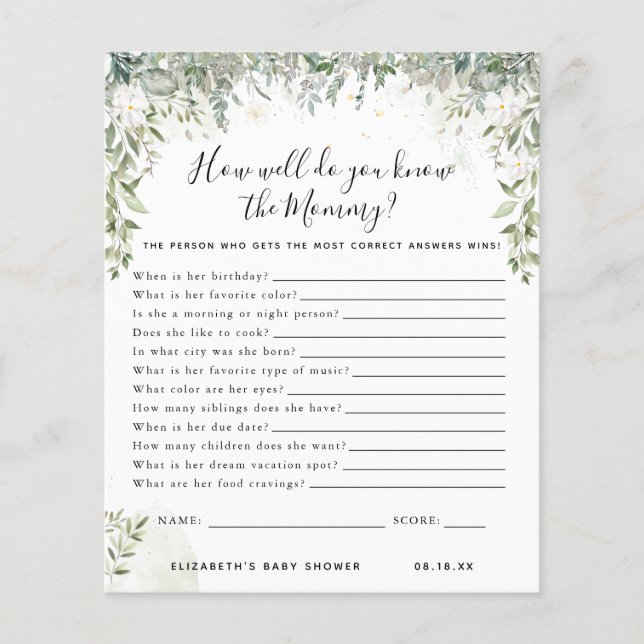 Conhece A Mamãe | Jogo Chá de fraldas (Frente)