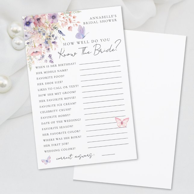 Conhece O Chá de panela De Flor Selvagem Da Borbol (Know The Bride Butterfly Wildflower Bridal Shower)