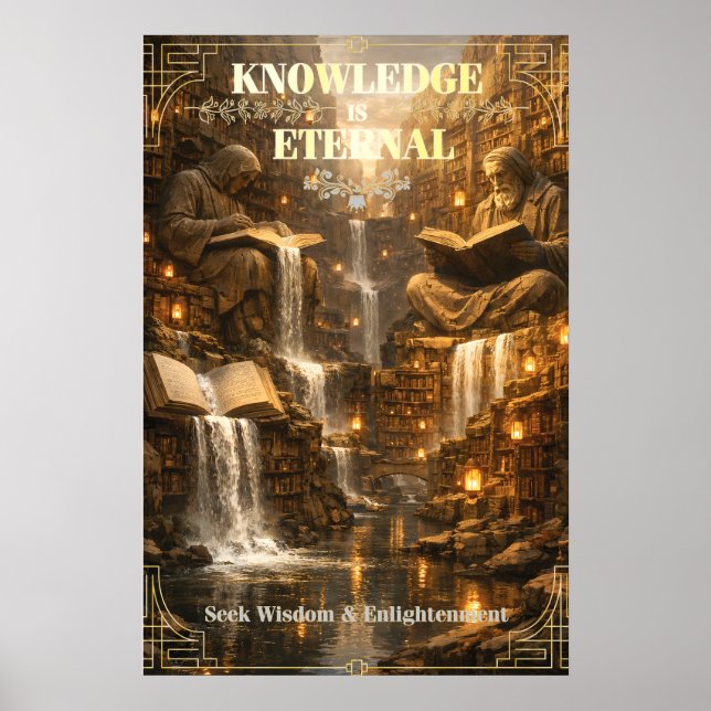 Conhecimento é Eterno – Poster da Biblioteca da Sa (Frente)