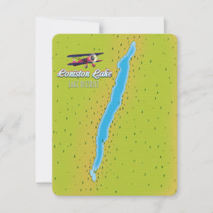 Coniston Water, distrito do lago, mapa da Inglater