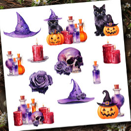 Conjunto 1 Adesivo de Vinil Colorido de Halloween