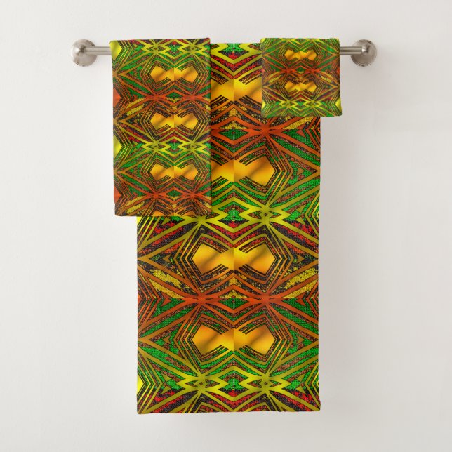 Conjunto Africano Tribal Motif Bath Towel (Insitu)