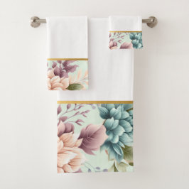 CONJUNTO bonito DE TOWEL FLORAL DO BANHEIRO PRIMAV