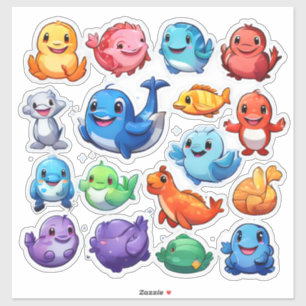 Conjunto brilhante de adesivos para animais de des