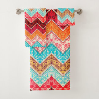 Conjunto Colorido de Toalhas de Banho