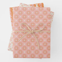 Conjunto Cor-de-rosa e laranja de papel de enrolam