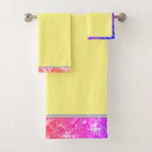 Conjunto das toalhas de banho amarelo natural var2