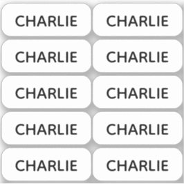 Conjunto de 10 Etiquetas de Nome Simples Pequenas