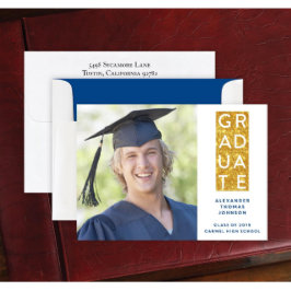 Conjunto de 24 Anúncios Dourados de Graduação de B