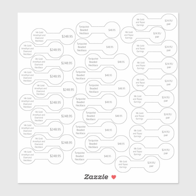 Conjunto de 30 Adesivos de Barra de Cima para Joia (Folha)