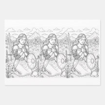 Conjunto de 3 folhas planas de papel de embrulho
