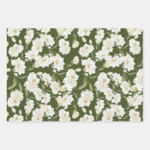 Conjunto de 3 folhas planas de papel de embrulho