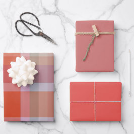 Conjunto de 3 folhas planas de papel de embrulho d