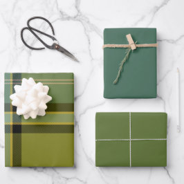 Conjunto de 3 folhas planas de papel de embrulho d