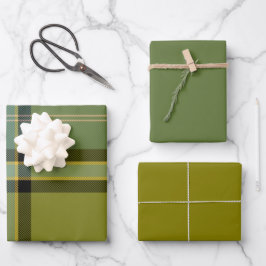 Conjunto de 3 folhas planas de papel de embrulho d