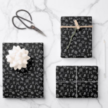 Conjunto de 3 folhas planas de papel de embrulho d