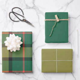 Conjunto de 3 folhas planas de papel de embrulho d