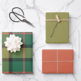 Conjunto de 3 folhas planas de papel de embrulho H