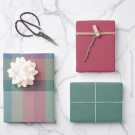 Conjunto de 3 folhas planas de papel de embrulho J