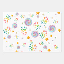 Conjunto de 3 folhas planas de papel de embrulho m