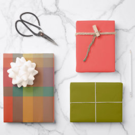 Conjunto de 3 folhas planas de papel de embrulho S