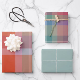 Conjunto de 3 folhas planas de papel de embrulho W