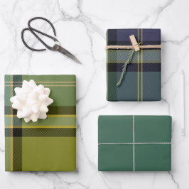 Conjunto de 3 folhas planas de papel de embrulho W