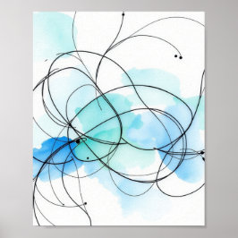 Conjunto de 3 Impressões de Arte de Linha Abstrata